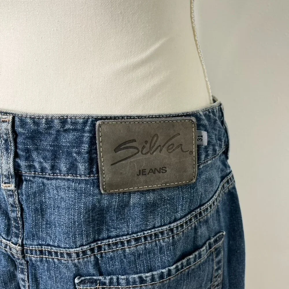 Vintage Y2K Silver Jeans Denim Mini Skirt Canada Medium Wash Womens Size 31 - Picture 5 of 6